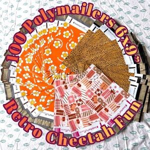 100 Polymailers 6x9” Reseller Shipping Supplies Groovy Floral Cheetah Summer New